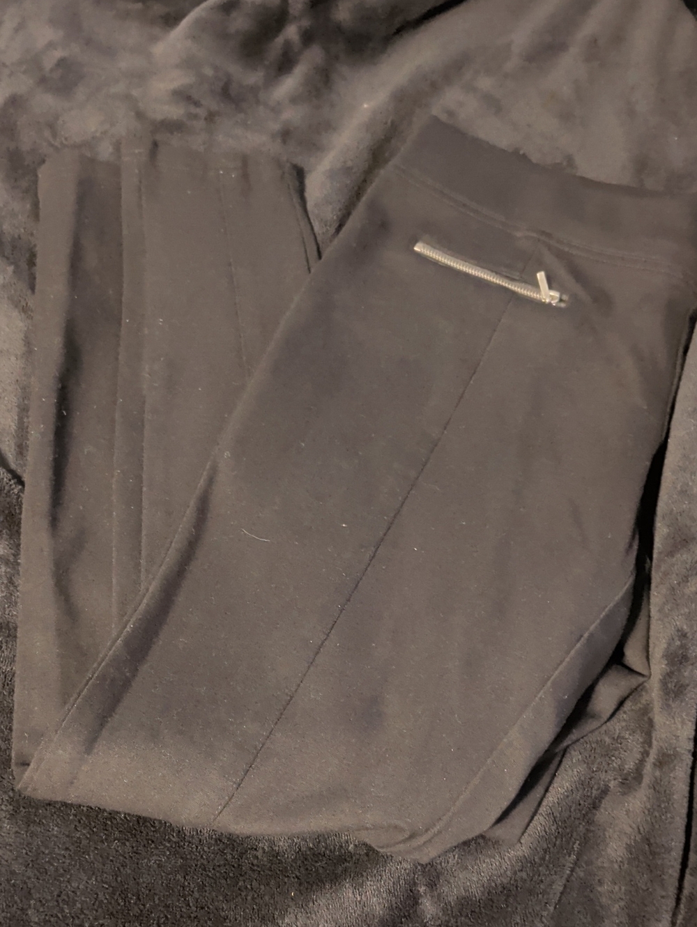 Matty M Black Ponte Leggings with Zip Pocket